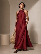 DOROTA | Elegant maxi dress with practical pockets