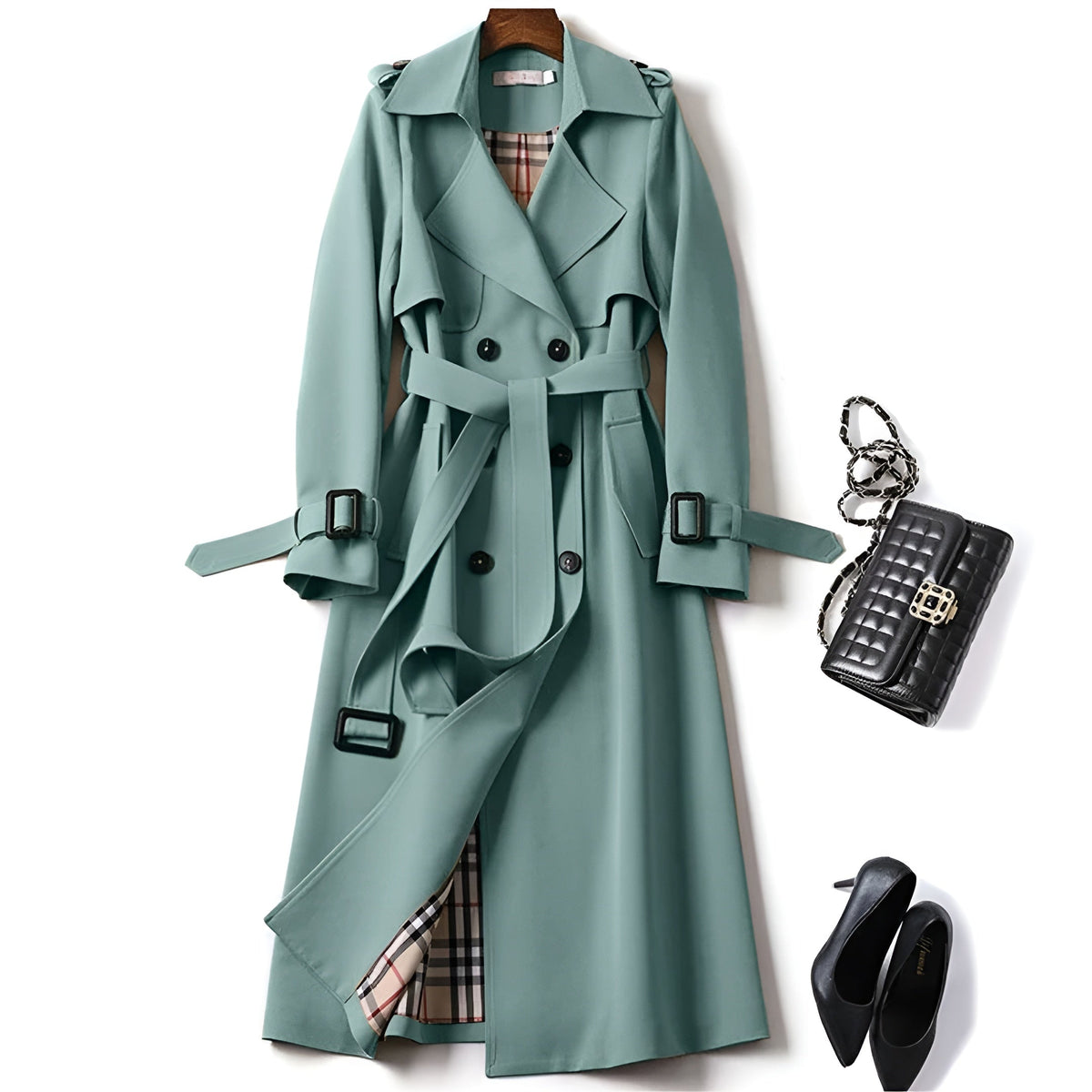 Elegant Timeless Trench Coat - Red